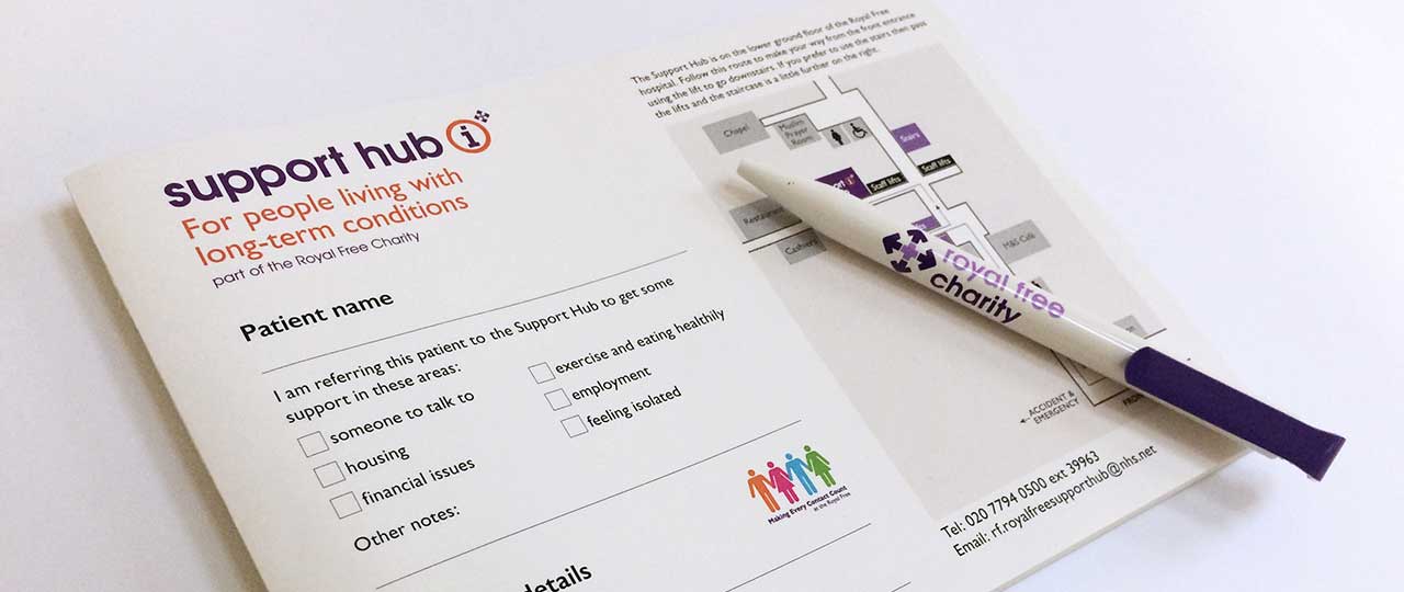 Royal Free Charity Support Hub referral pad