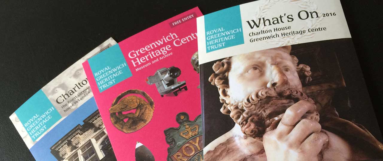 Royal Greenwich Heritage Trust literature suit